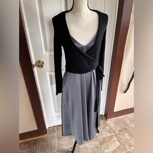 Anthropologie slip dress with wrap sweater